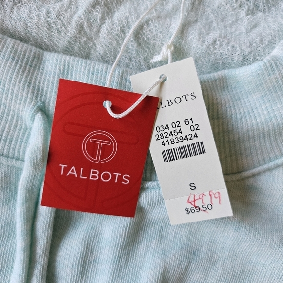 NWT Talbots Terrycloth Pullover Tunic Aqua Blue Small - Picture 6 of 10